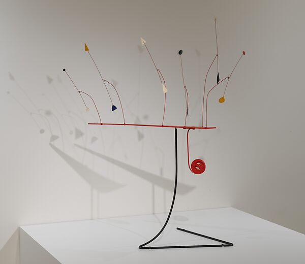 Red Curlicue with Six Davits, Alexander Calder (American, Philadelphia, Pennsylvania 1898–1976 New York), Painted sheet metal, metal rod and wire