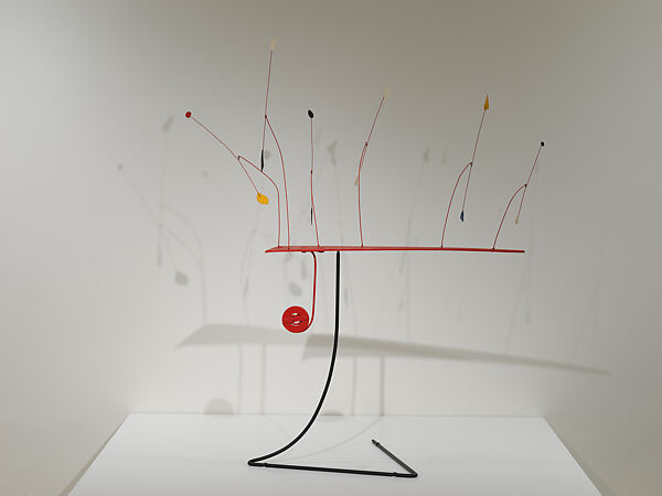 Red Curlicue with Six Davits, Alexander Calder (American, Philadelphia, Pennsylvania 1898–1976 New York), Painted sheet metal, metal rod and wire 