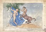 Centaur and Dryad, Paul Manship  American, Watercolor and graphite on paper