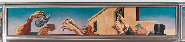 America Today, Thomas Hart Benton (American, Neosho, Missouri 1889–1975 Kansas City, Missouri), Ten panels: Egg tempera with oil glazing over Permalba on a gesso ground on linen mounted to wood panels with a honeycomb interior