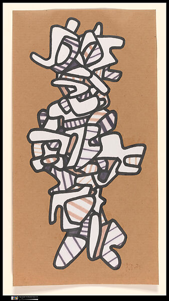 Personage, Jean Dubuffet (French, Le Havre 1901–1985 Paris), Ink marker, cut and pasted paper on paper 