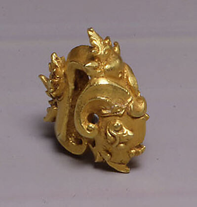 Ear Ornament with Ram's Head, Gold, Indonesia (Java) 