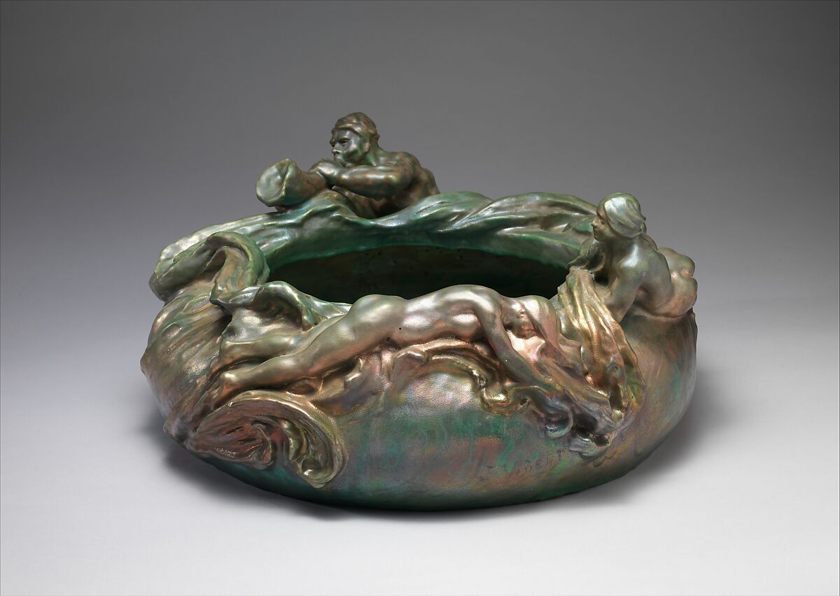 Sculptural bowl, Clément Massier (French, Vallauris 1844–1917 Golfe-Juan), Stoneware 