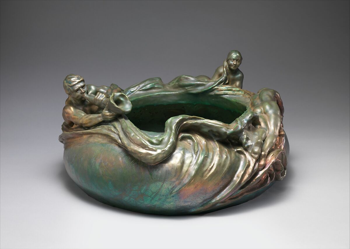 Sculptural bowl, Clément Massier (French, Vallauris 1844–1917 Golfe-Juan), Glazed stoneware