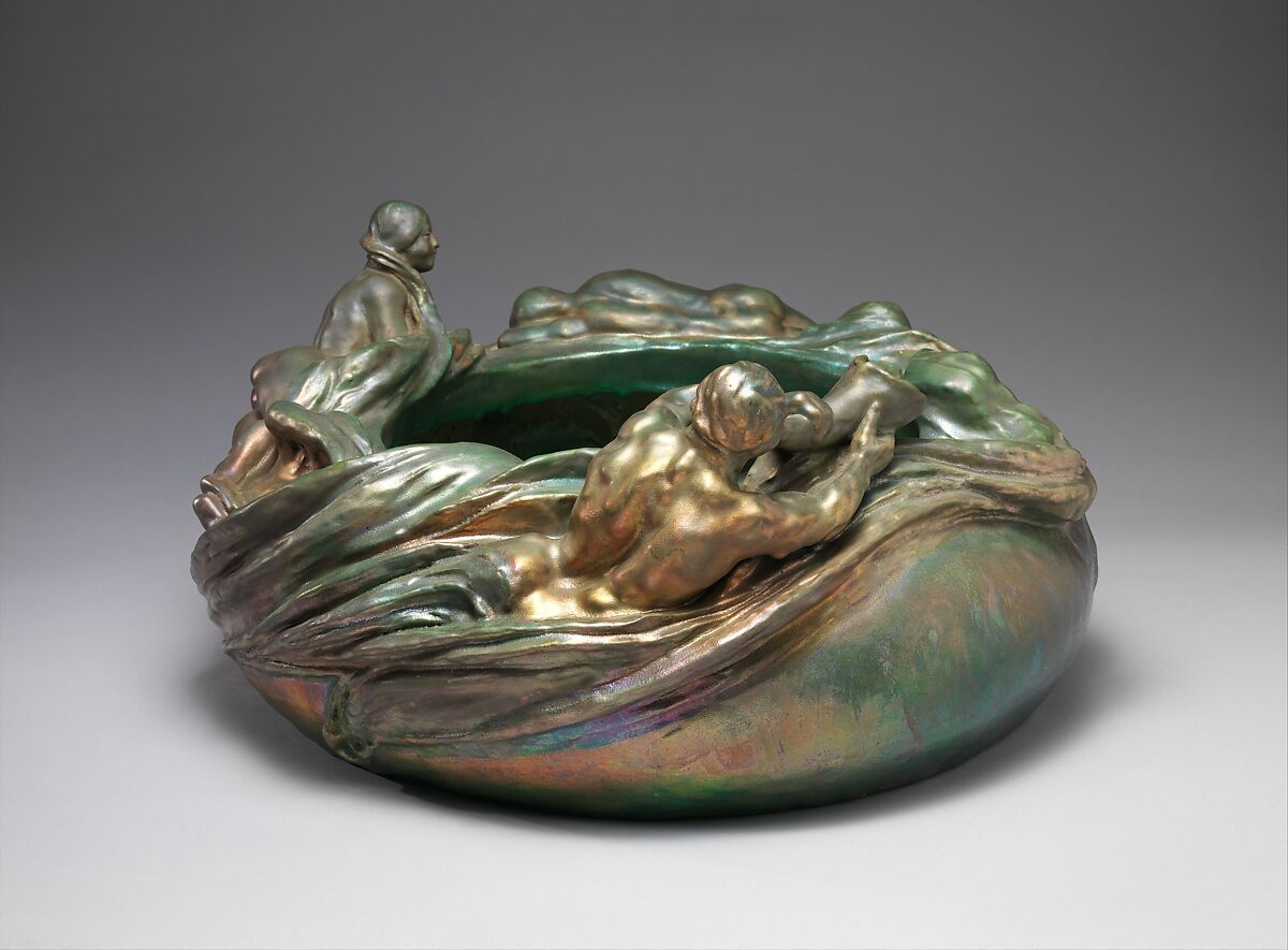 Sculptural bowl, Clément Massier (French, Vallauris 1844–1917 Golfe-Juan), Glazed stoneware
