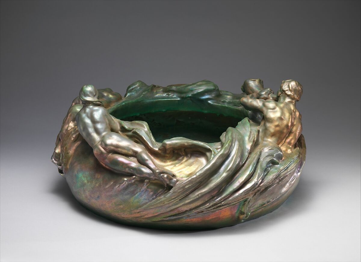 Sculptural bowl, Clément Massier (French, Vallauris 1844–1917 Golfe-Juan), Glazed stoneware