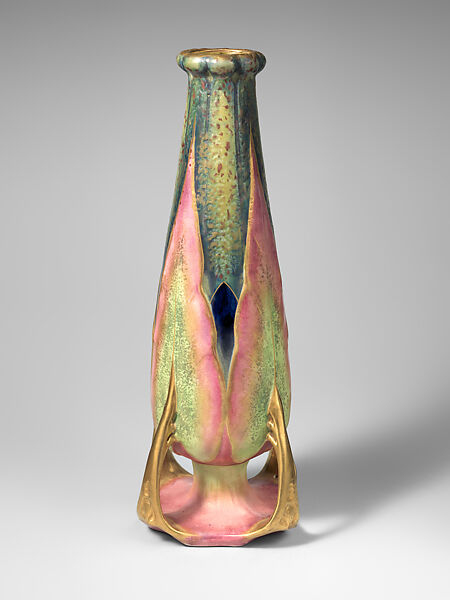 Vase with four handles, Amphora Factory (Austrian, 1892–1945), Earthenware 