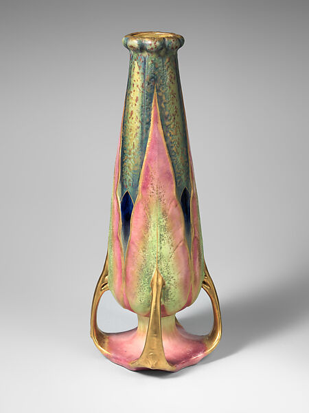 Vase with four handles, Amphora Factory (Austrian, 1892–1945), Earthenware