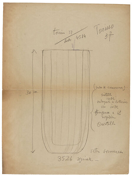 Carlo Scarpa (Italian, Venice 1906–1978 Sendai, Japan), Drawing 