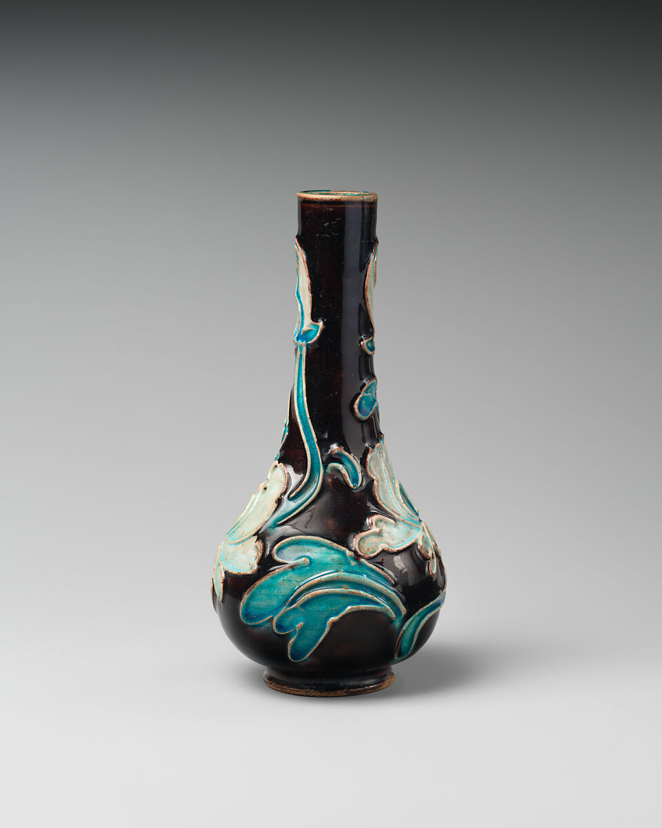 Vase, Stoneware with cloisonné-style decoration, China