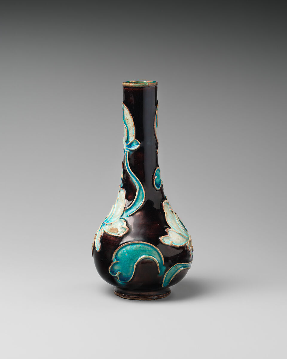 Vase, Stoneware with cloisonné-style decoration, China