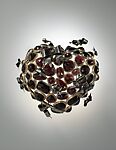 "Bloodgarnetheart" Brooch, Lola Brooks  American, Gold, silver, garnet