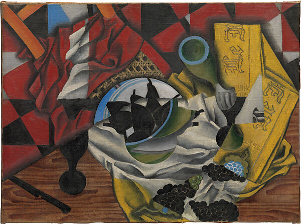 Pears and Grapes on a Table, Juan Gris (Spanish, Madrid 1887–1927 Boulogne-sur-Seine), Oil on canvas 