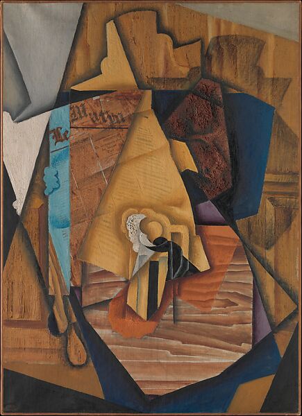 The Man at the Café, Juan Gris  Spanish, Oil and newsprint collage on canvas