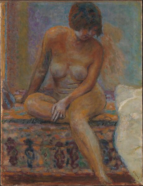 Seated Nude, Pierre Bonnard (French, Fontenay-aux-Roses 1867–1947 Le Cannet), Oil on canvas 