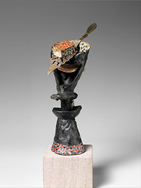 The Absinthe Glass, Pablo Picasso (Spanish, Malaga 1881–1973 Mougins, France), Painted bronze and perforated tin absinthe spoon