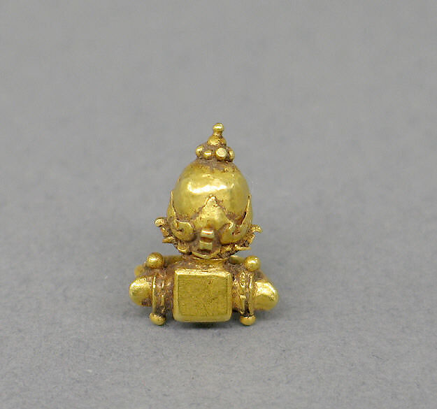 Pair of Ear Clips with Foliate Motifs and Granulate Designs, Gold, Indonesia (Java)