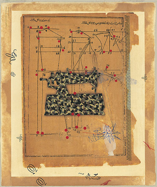 GOD OF SMALL THINGS, Imran Qureshi (Pakistani, born Hyderabad, 1972), Ink, gouache, watercolor, and Letraset transfer on torn and pasted papers 