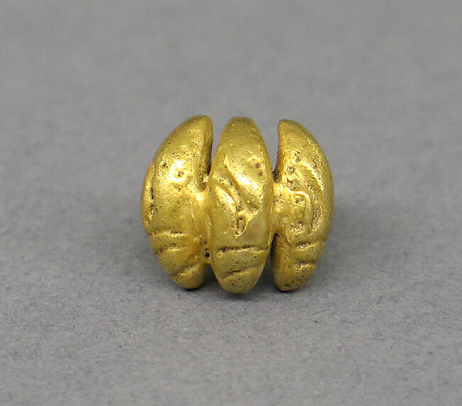 Ear Clip with Repeated Vegetable Motif, Gold, Indonesia (Java) 