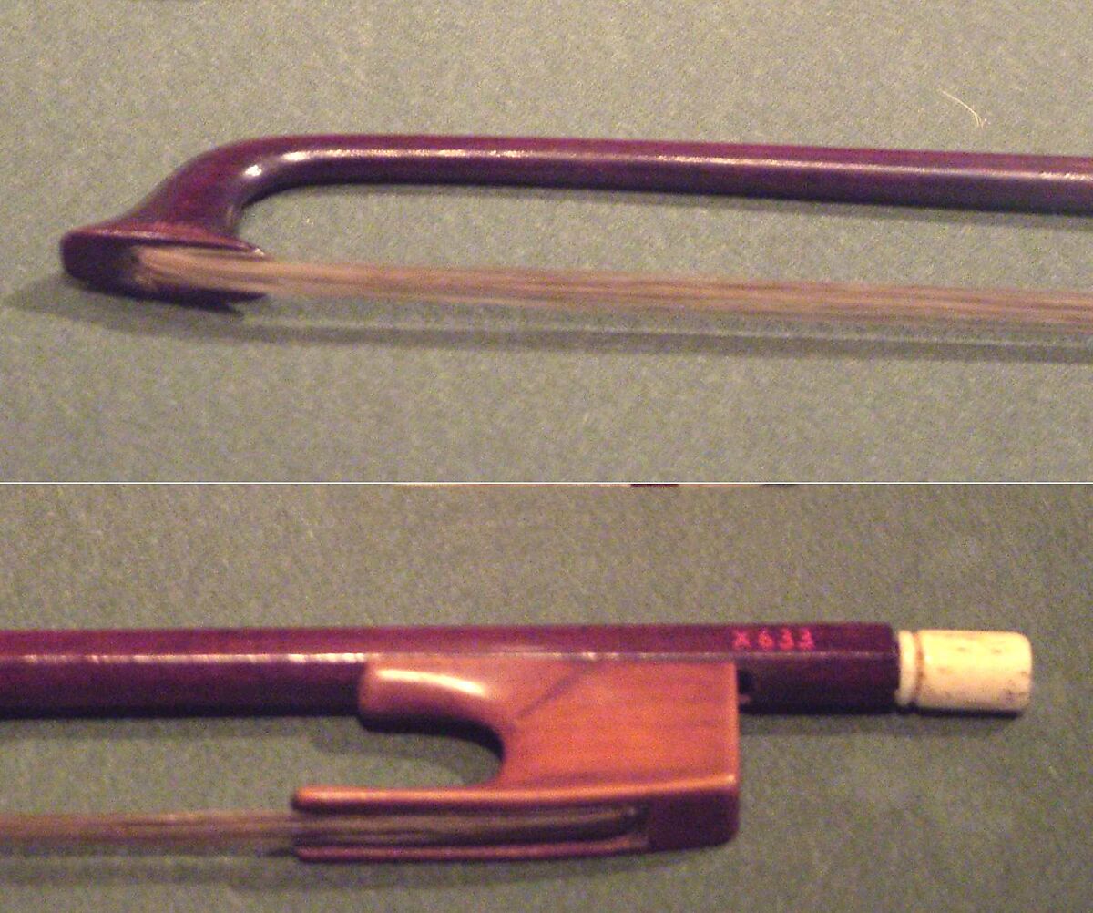 Violin Bow, Pernambuco, pearwood, ivory, horsehair, French 