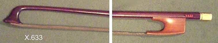 Violin Bow, Pernambuco, pearwood, ivory, horsehair, French