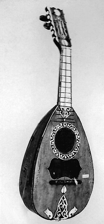 Mandoline, Wood, metal, ivory, mother-of-pearl, wax, Italian 