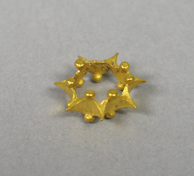 Pair of Ear Clips of Alternating Spires and Beads, Gold, Indonesia (Java)