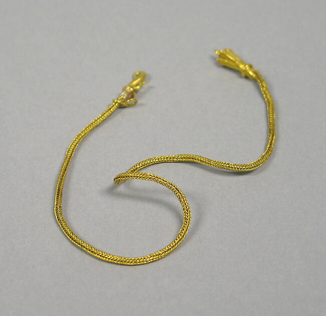 Braided Wire Chain with Clasp, Gold, Indonesia (Java) 