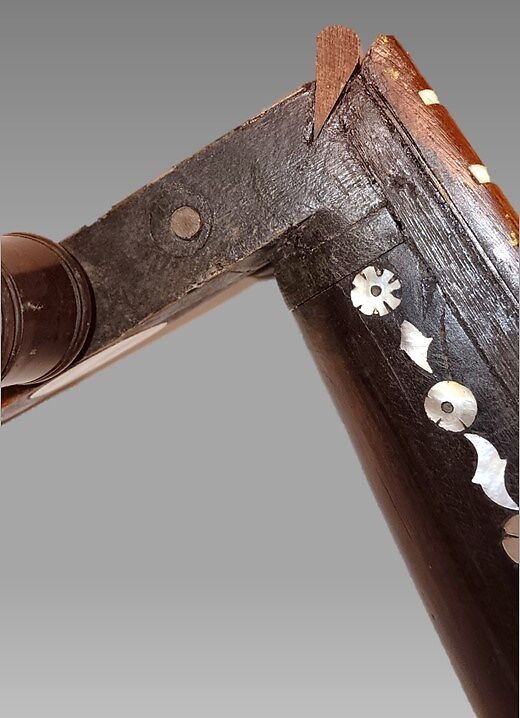 Rabāb, Wood, brass, mother-of-pearl, gut, leather, bone, Algerian