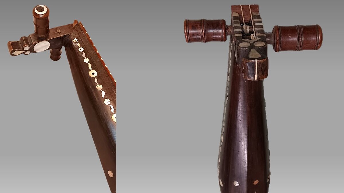 Rabāb, Wood, brass, mother-of-pearl, gut, leather, bone, Algerian