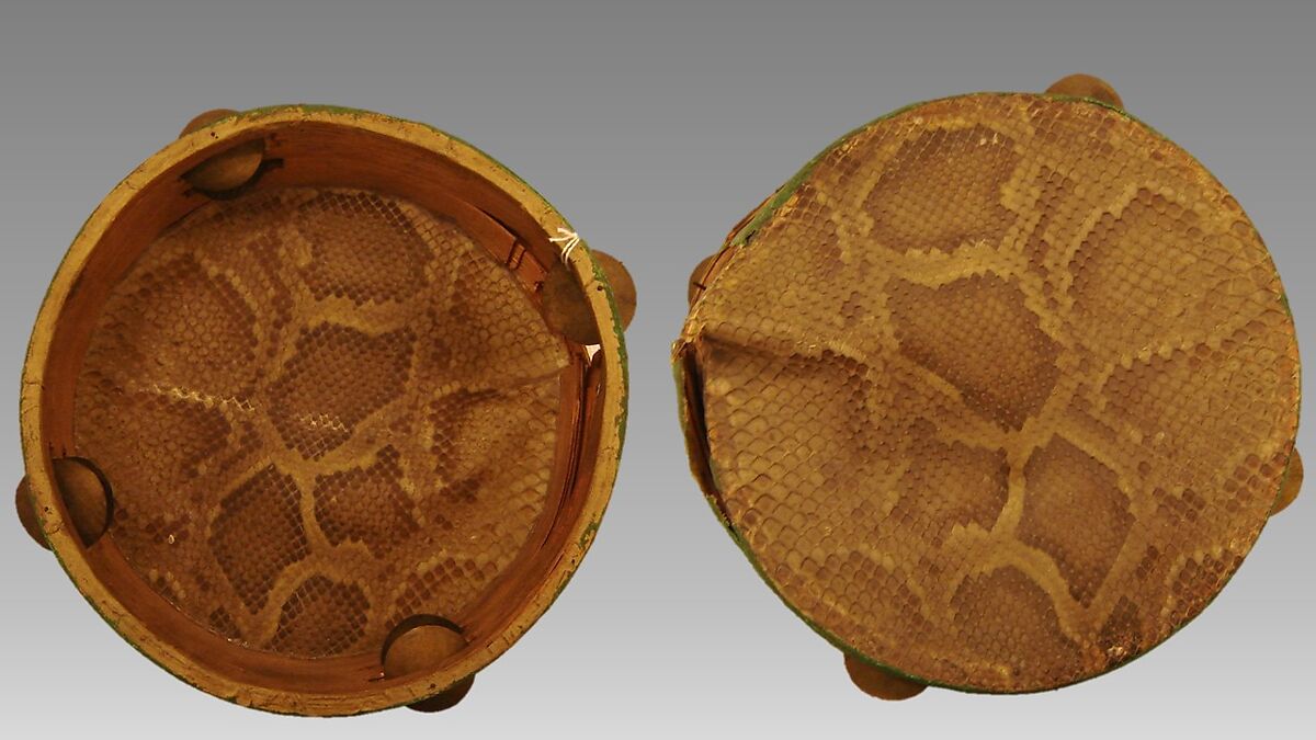 Ch'in Sian, Wood, snake skin, brass., Chinese