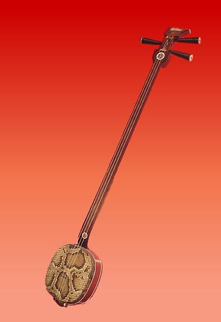 Sanxian (三弦 ), Wood, various materials, Chinese