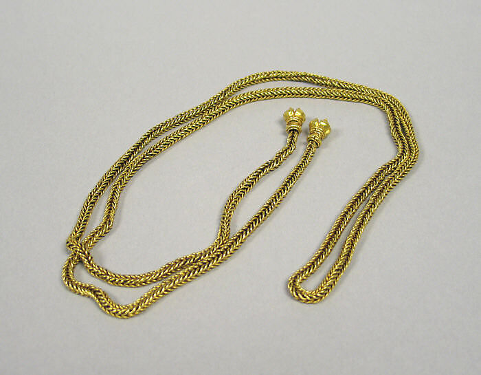 Braided Chain with Lotus-Shaped Finials, Gold, Indonesia (Java) 