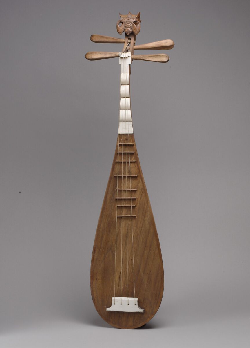 Pipa (琵琶 ), Jiu-cheng, Wood, ivory, bone, gut, Chinese