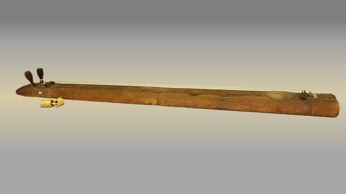 Nigenkin ( 二弦 琴 ), possibly by Asano Tōshichi (Japanese), Bamboo or kiri wood, Japanese 