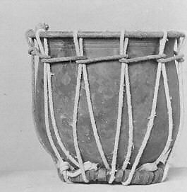 Banya or Ṭikārā, Earthenware, skin,cord, wood, Indian (north) 