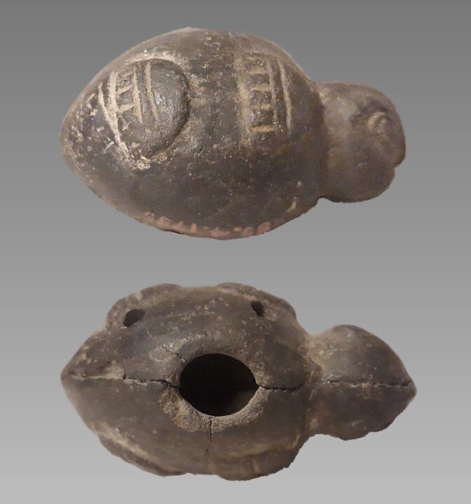 Bird Shaped Whistle, Pottery, Native American: (Baja Peninsula), Probably Tipai-Ipai 