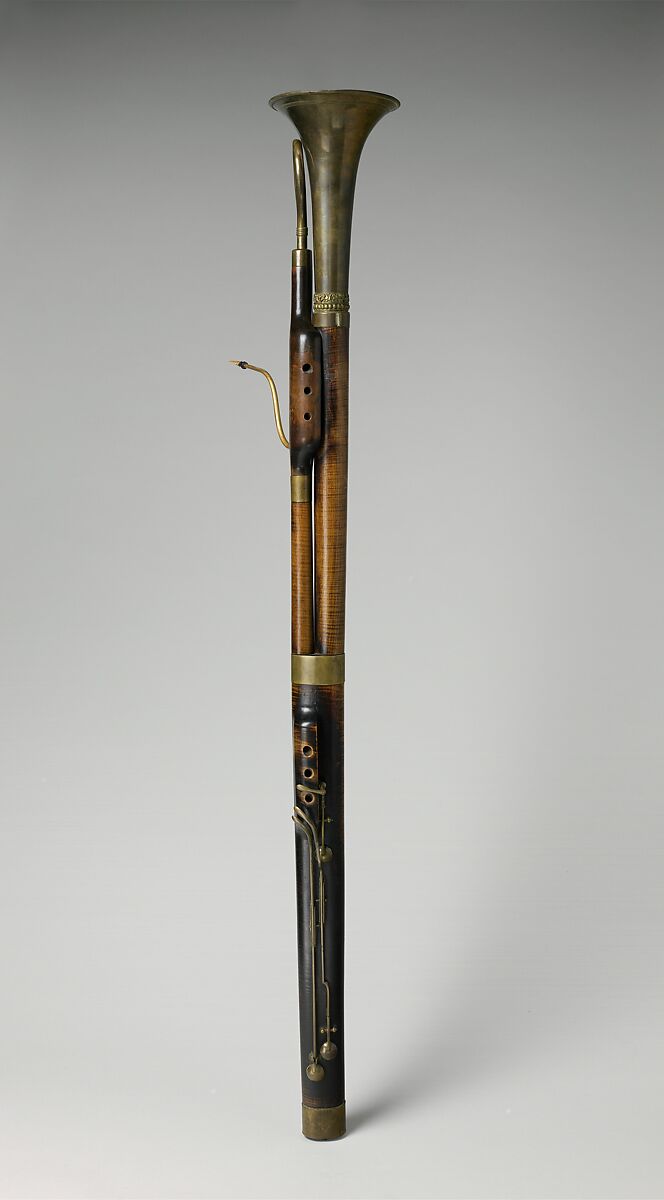 Contrabassoon in C, Johann Tobias Uhlmann (1776–1838), Maple, brass, Austrian 