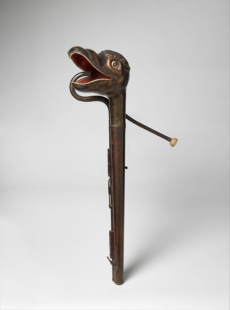 Upright Serpent in D, Brass, paint, Italian 