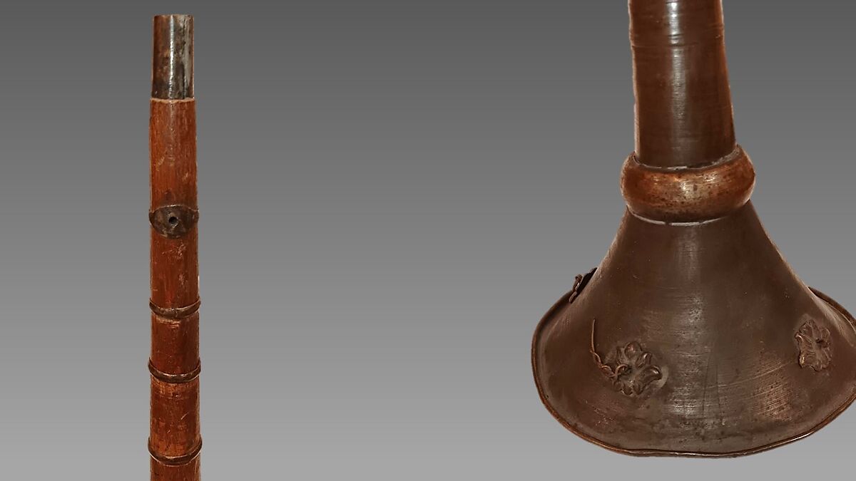 Bish khur, wood, brass, Russian (Siberian) Buryat