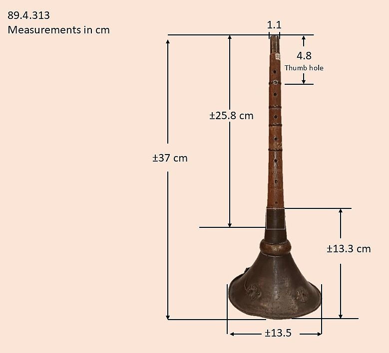 Bish khur, wood, brass, Russian (Siberian) Buryat