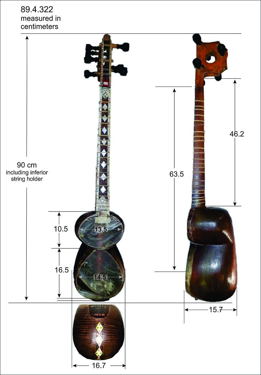 Tār, Wood, bladder?, bone, mother-of-pearl, Iranian (Persian)