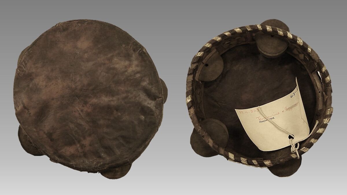 Riq  رق  (Tambourine), Wood, ivory, pearl, Egyptian