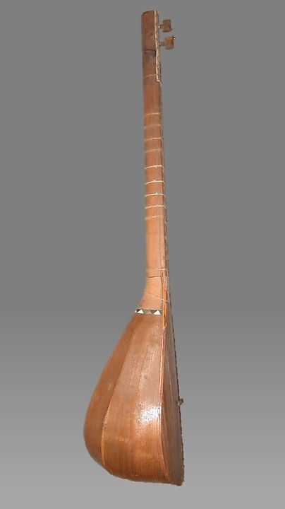 Tanbūr, mulberry, walnut, mother-of-pearl, camel bone, wire, Iranian (Persian)