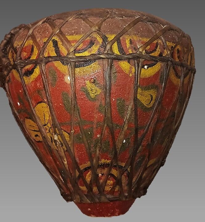 Diplipito (dimplipito), Clay, cords, wood, polychrome, Caucasian, Georgian