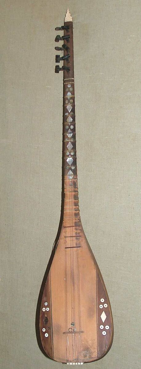 Saz, Wood inlaid with ivory and pearl., Turkish 