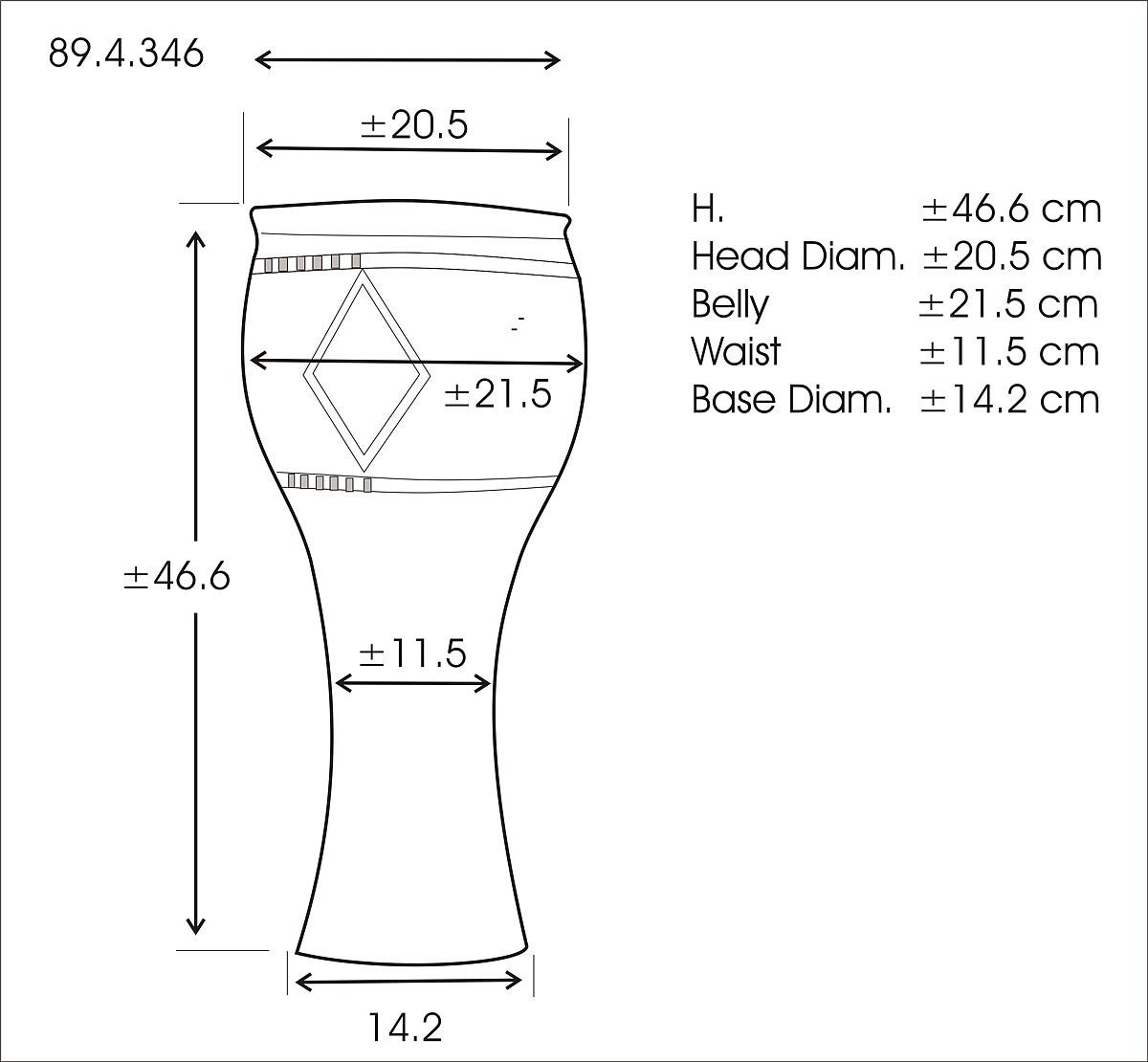 Darabukka, Wood; skin or parchment, Syrian?