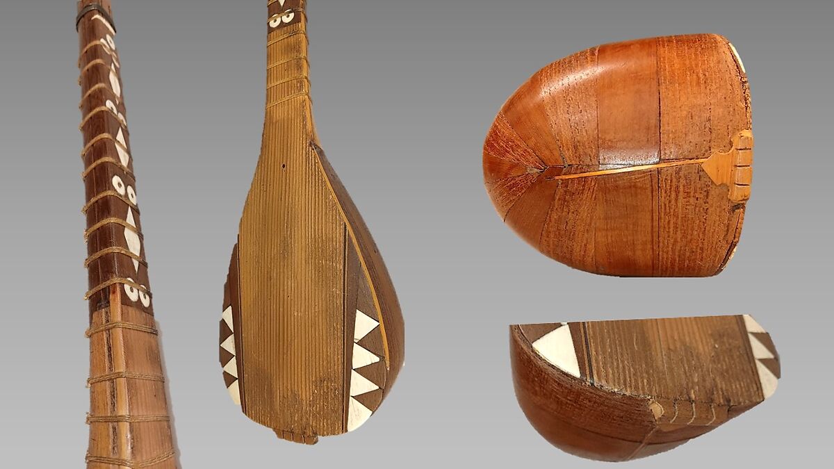 Saz, Wood, inlaid with bone, Turkish or Syrian