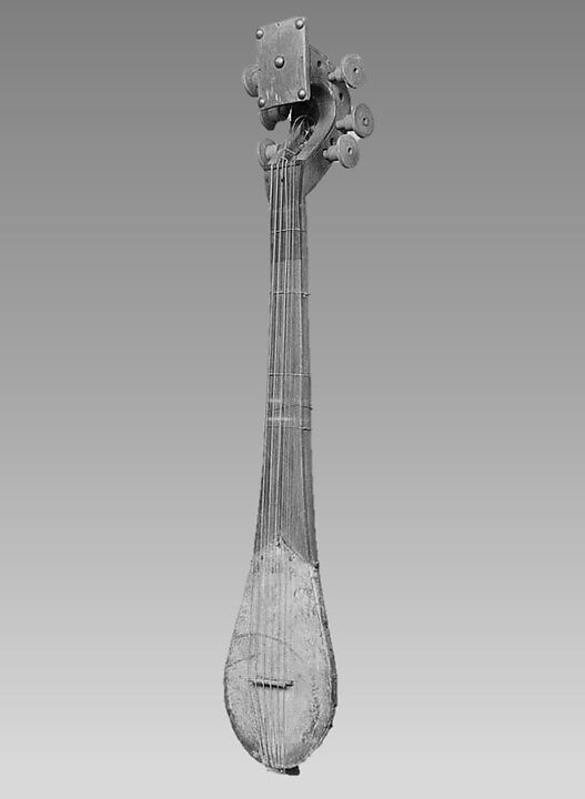Stringed Instrument (Qanbus), Wood, hide, Arabian 