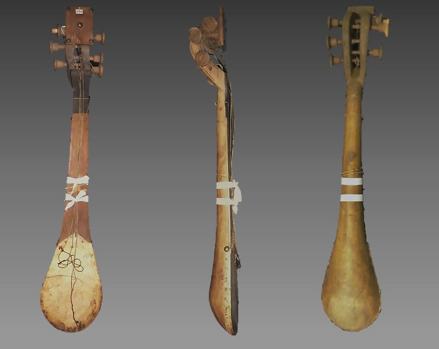 Stringed Instrument (Qanbus), Wood, hide, Arabian